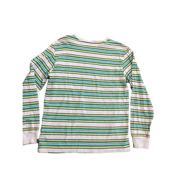 HUF Mens Pasadena Striped Long Sleeve T-Shirt - Teal/Yellow Sz M - Picture 2 of 10